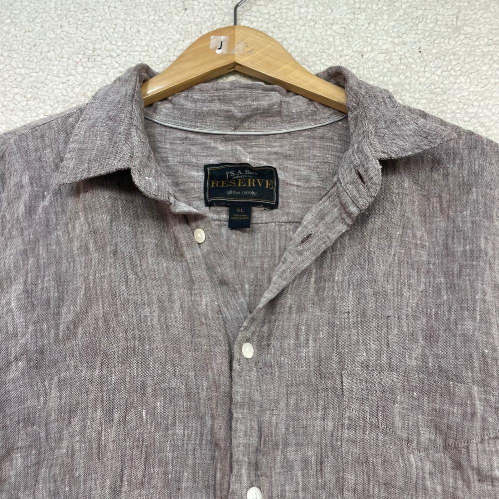 Jos. A. Bank Button Down Mens XL Mauve Reserve 100% Linen Long Sleeve Shirt